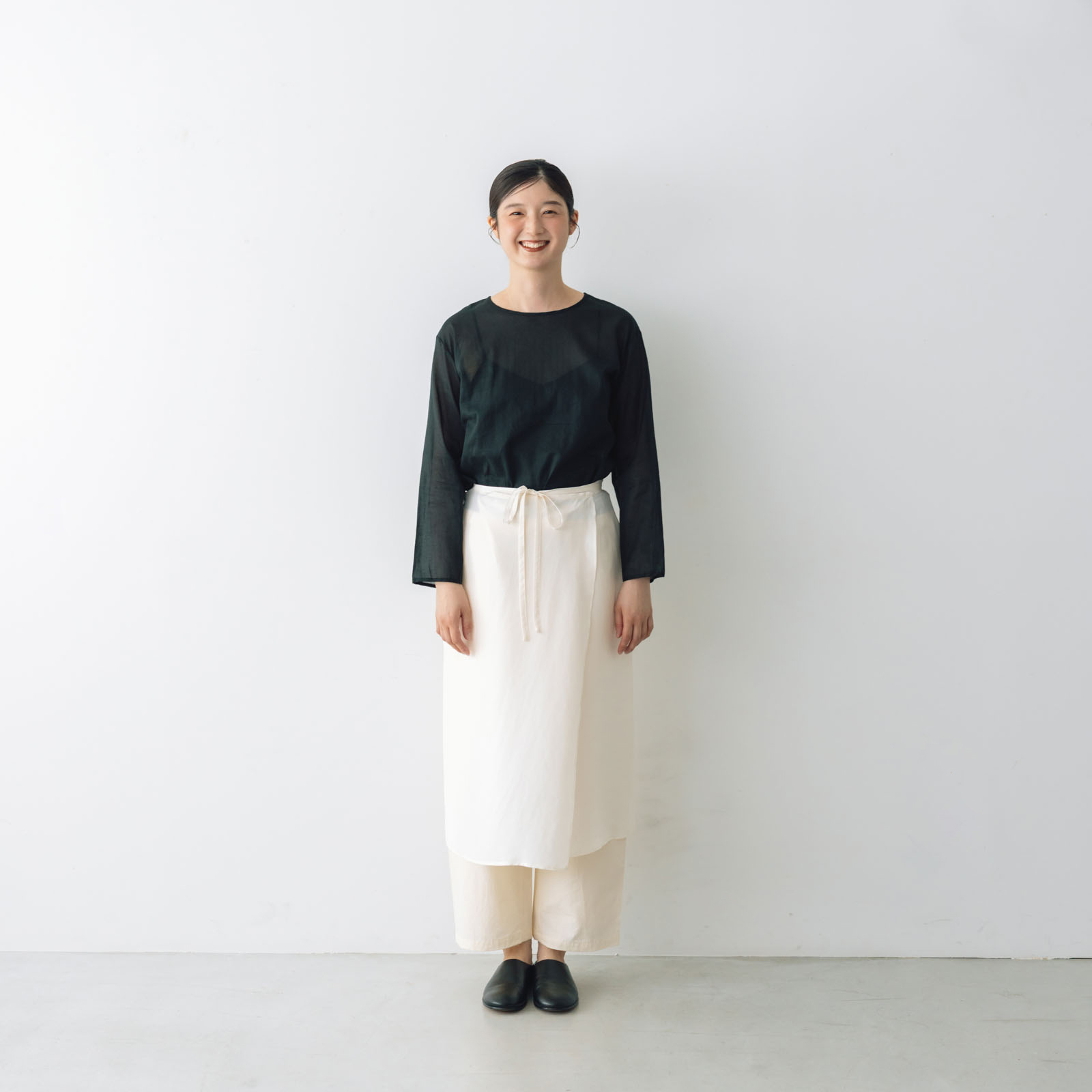 yoli シンプルブラウス Yoli ヨリ｜Wool simple wide blouse ベージュ