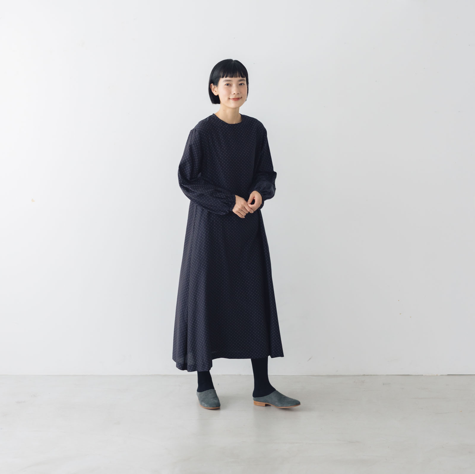 fruits of life ドットギャザーワンピース 水玉 ｜くらすこと公式